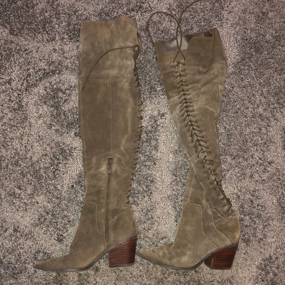 COPY - ALDO OVER THE KNEE LACE UP BOOTS 7.5